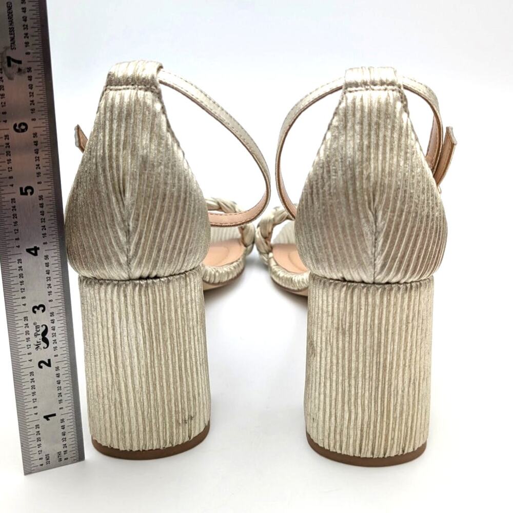 Jewel Badgley Mischka Shea Ankle Strap Sandals Champagne Gold Size US9 EU39.5 - Picture 4 of 10